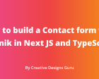 How to Build a Contact Form with Formik in Next JS and TypeScript